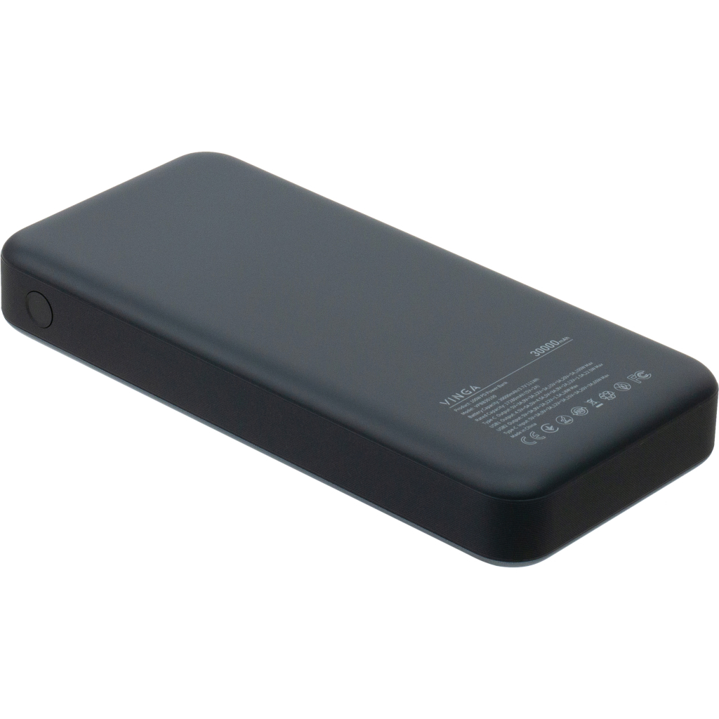 Батарея універсальна Vinga 30000 mAh 100W Display VA Grey (Li-Ion) (VPBB30100) - зображення 5