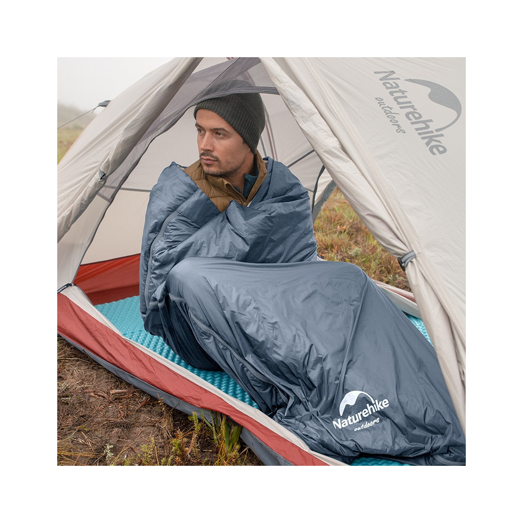 Спальний мішок Naturehike Ultralight LW180 NH21MSD09 Grey/Green M (6927595777947) - зображення 4
