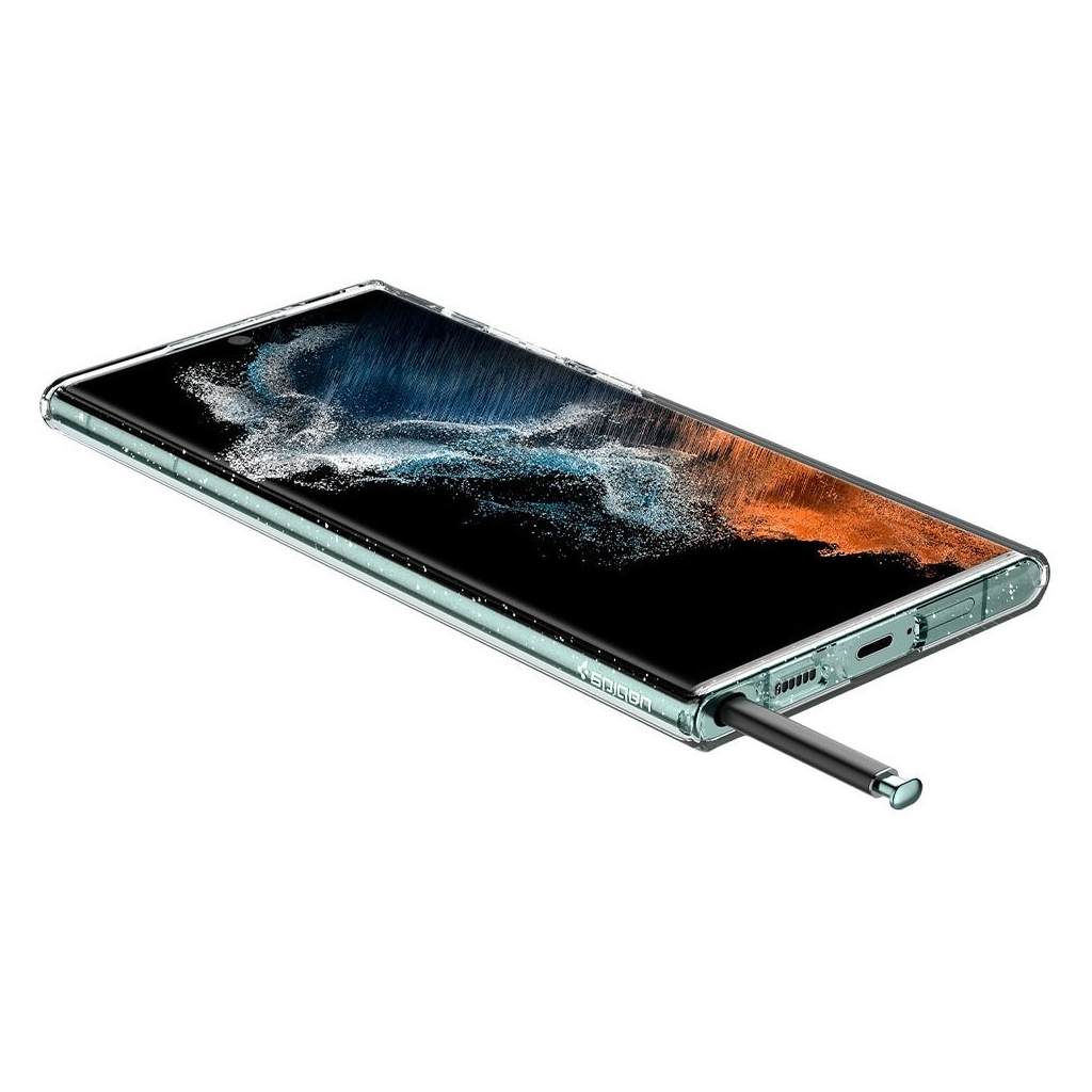 Чохол до мобільного телефона Spigen Samsung Galaxy S22 Ultra Liquid Crystal Glitter, Crystal Qua (ACS03913) - зображення 4