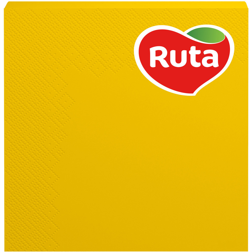 Серветки столові Ruta Колор 3 шари 33х33 см Жовті 20 шт. (4820023741645) - зображення 1