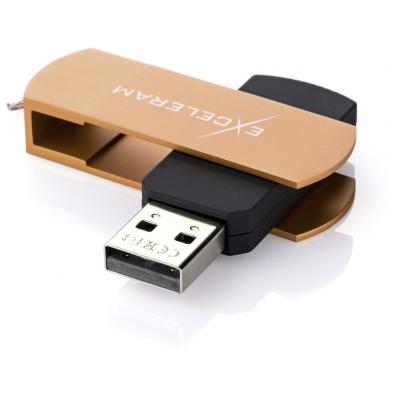 USB флеш накопичувач eXceleram 8GB P2 Series Brown/Black USB 2.0 (EXP2U2BRB08) - зображення 2