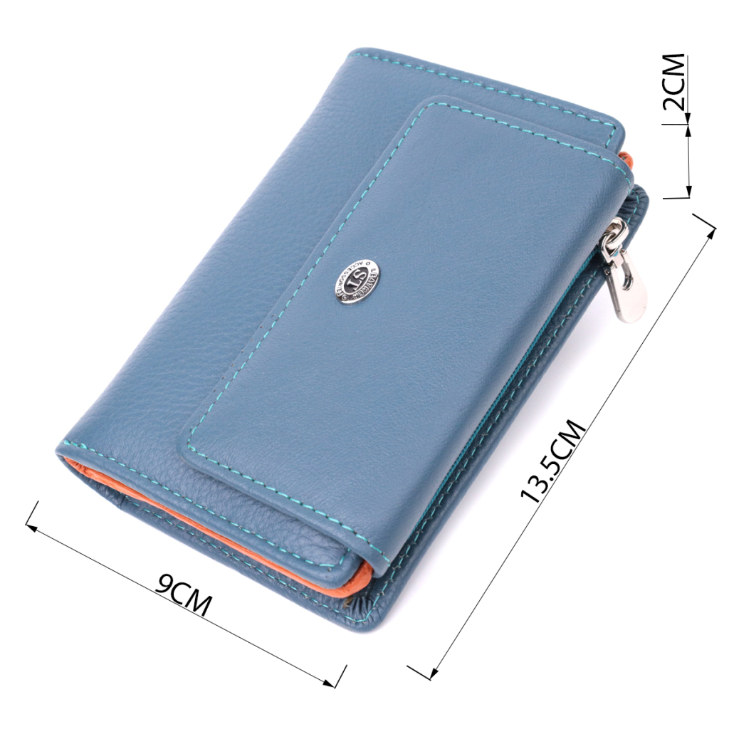 Гаманець ST Leather З натуральної шкіри Бірюзовий (22504) - зображення 3