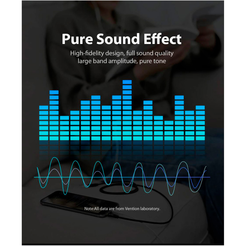 Кабель мультимедійний 3.5mm M to 3.5mm F 0.5m black Vention (BHBBD) - изображение 9