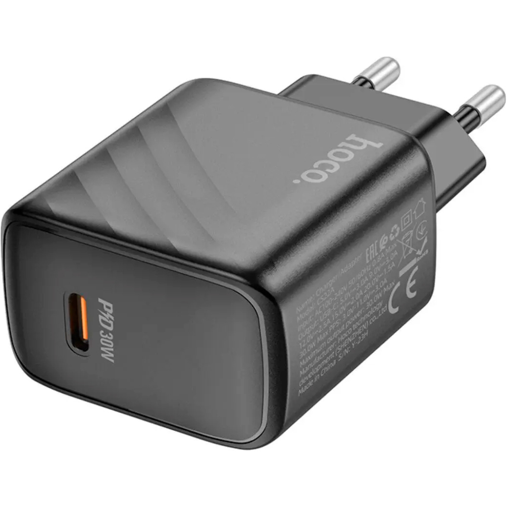Зарядний пристрій HOCO CS22A Value USB-C PD30W Black (6942007609913) - зображення 3