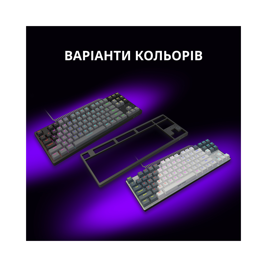 Клавіатура Lorgar Azar 514TKL RGB Mechanical USB UA White/Grey (LRG-GK514TKL-WH-UA) - изображение 11