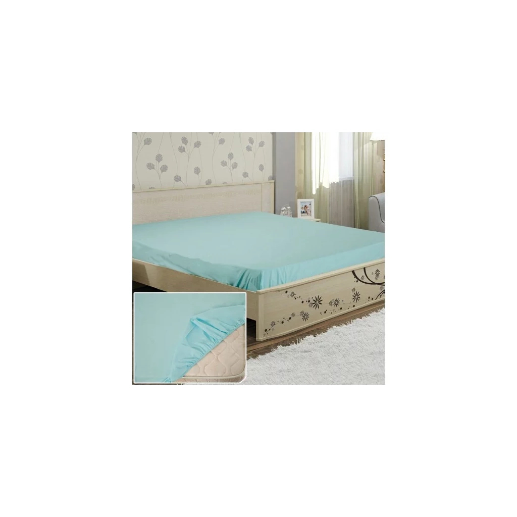 Простирадло Ярослав на гумці бязь 11 ментоловий 200х160х20 (38175) - зображення 1