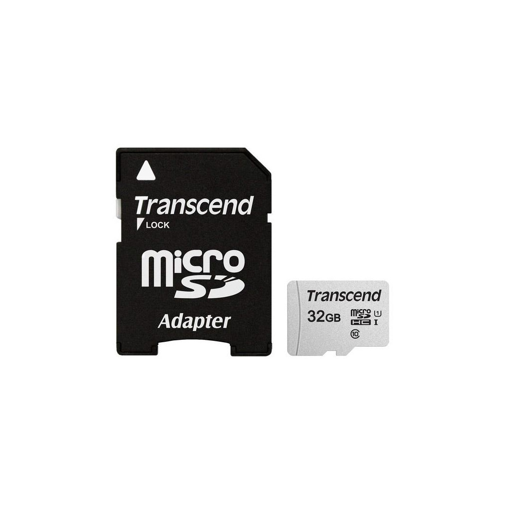 Карта пам'яті Transcend 32GB microSDHC class 10 UHS-I U1 (TS32GUSD300S-A) - зображення 1