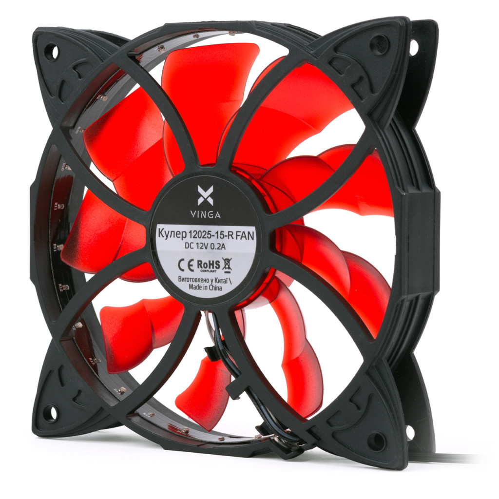 Кулер до корпусу Vinga 12025-15-R - зображення 3