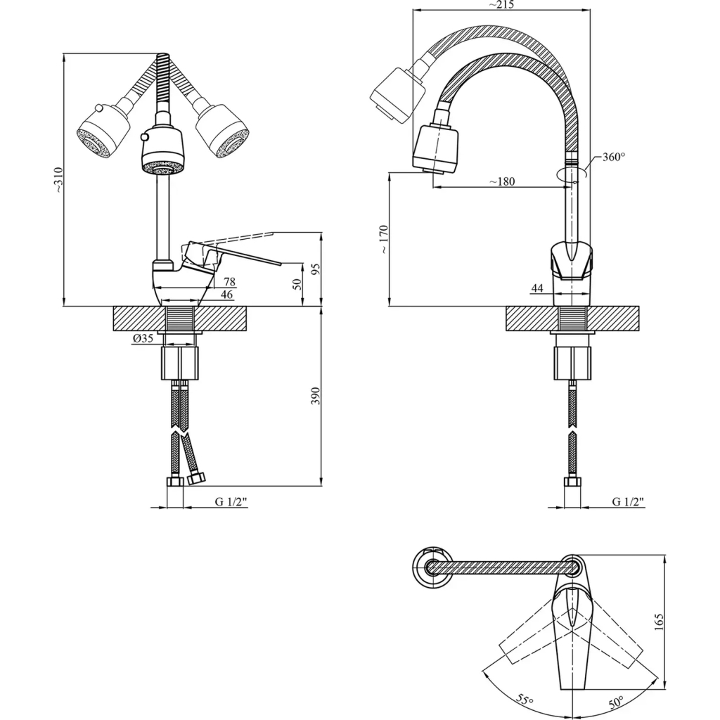 Змішувач Kroner Odra-C038-1 (CV021194) - зображення 7