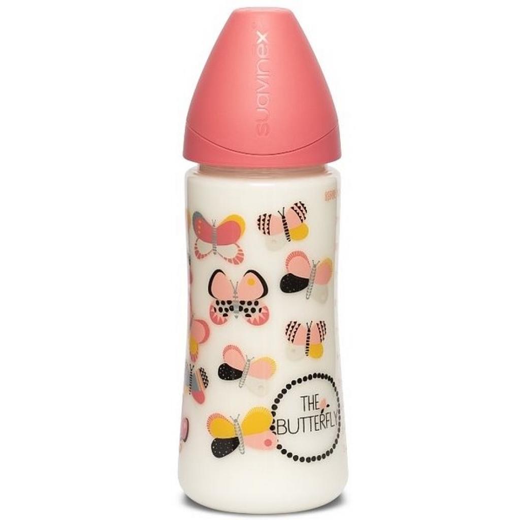 Пляшечка для годування Suavinex Крилаті історії 360 мл рожева (304829) - зображення 1