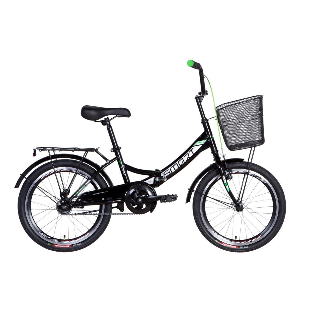 Велосипед Formula 20" SMART рама-13" 2021 багажник + кошик Black/Green (OPS-FR-20-061) - зображення 1
