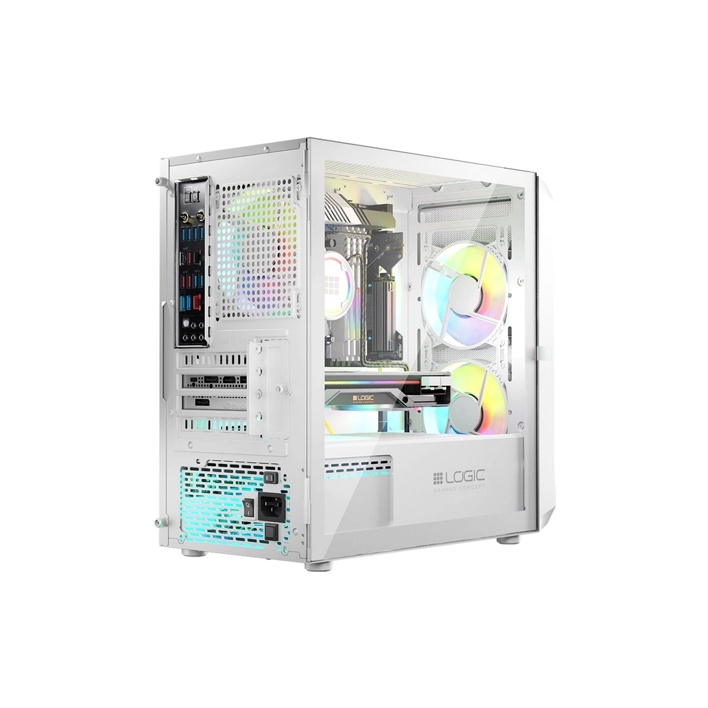 Корпус Logic concept PORTOS MESH+GLASS ARGB fans 3x120mm WHITE (AM-PORTOS-20-0000000-0002) - зображення 10