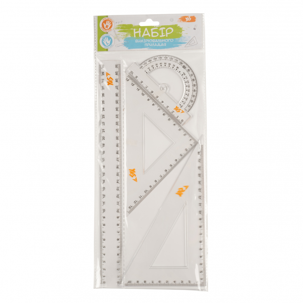 Лінійка Yes набір 4 предмета лінійка 30 см (370258) - изображение 1