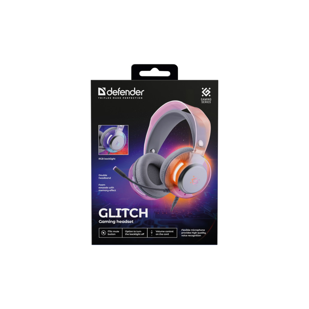 Навушники Defender Glitch RGB USB White (62490) - зображення 7