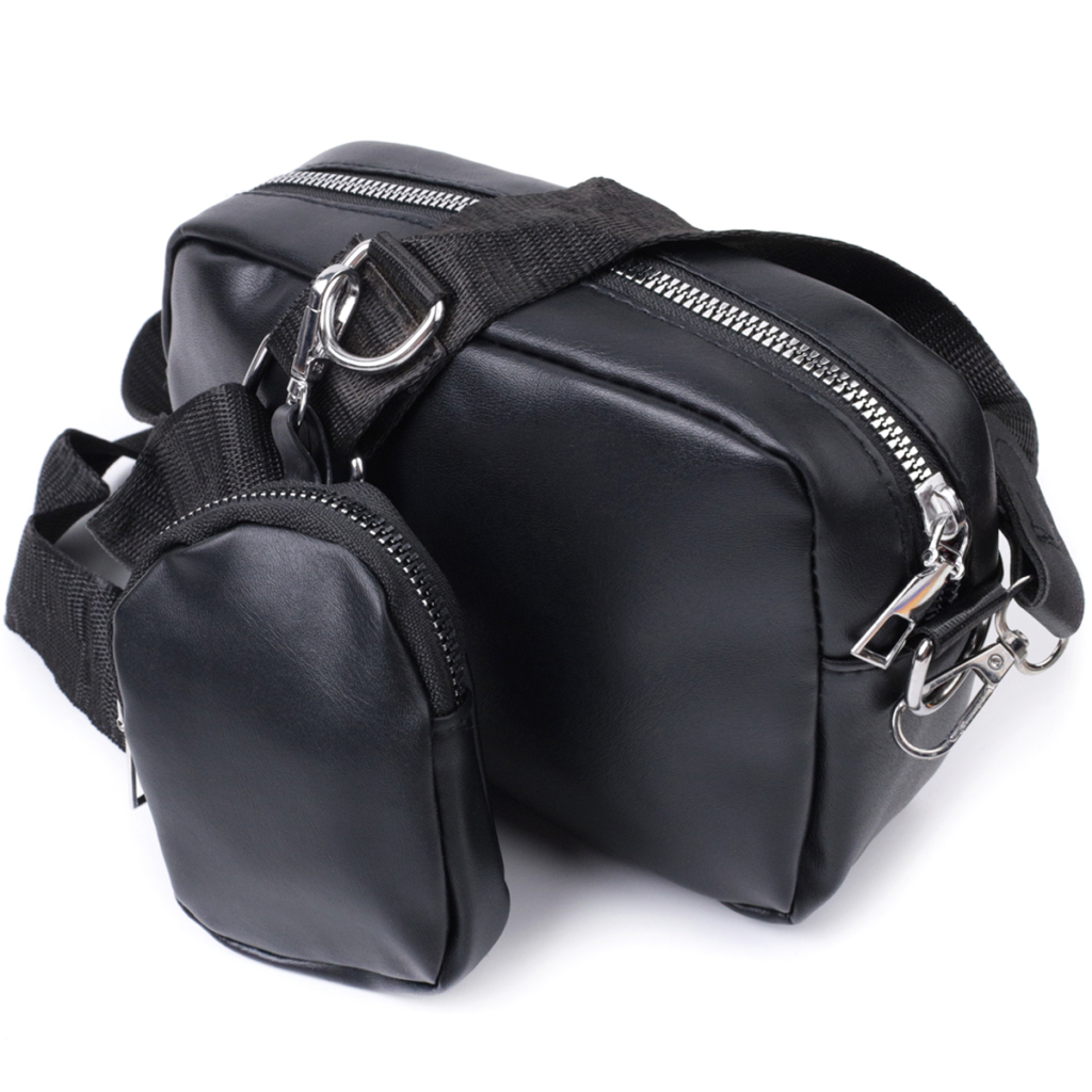 Сумка Vintage З монетницею з екошкіри Чорна (22796) - зображення 6