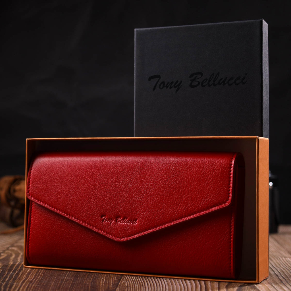 Портмоне Tony Bellucci З натуральної шкіри Червоне (21977) - зображення 10