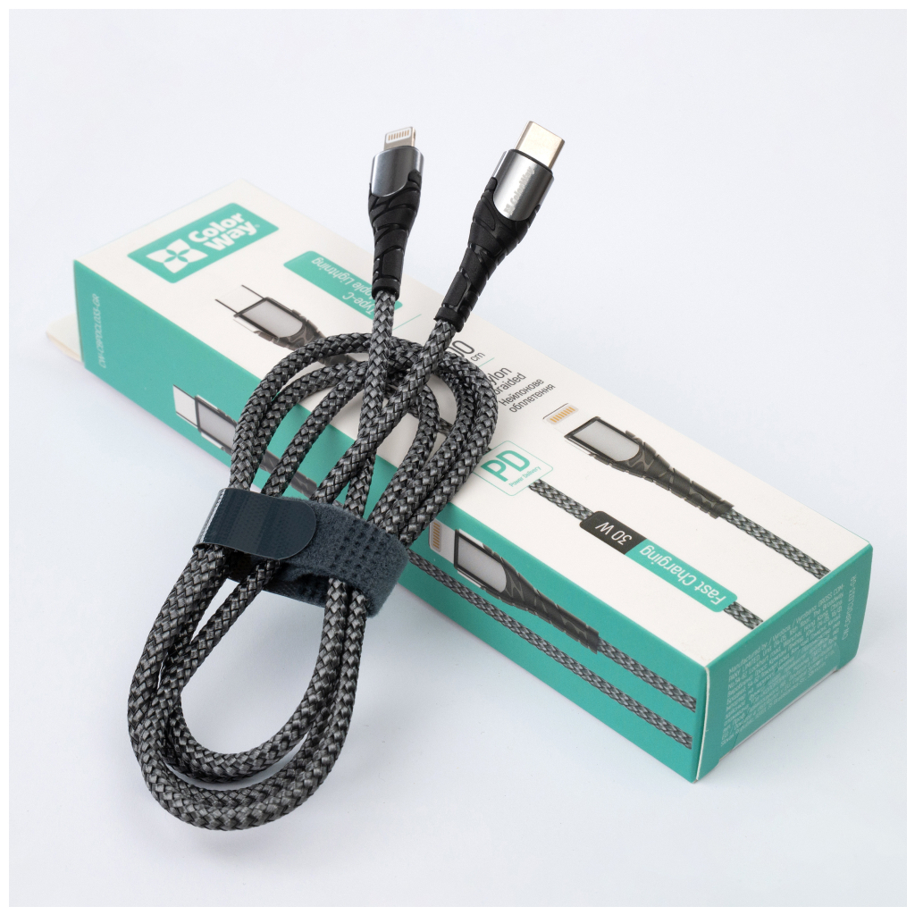 Дата кабель USB-C to Lightning 1.0m ColorWay (CW-CBPDCL033-GR) - picture 9