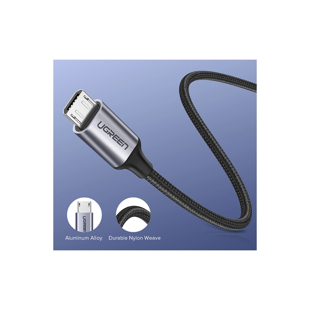 Дата кабель USB 2.0 AM to Micro 5P 2.0m Ugreen (UGR-60148) - зображення 3
