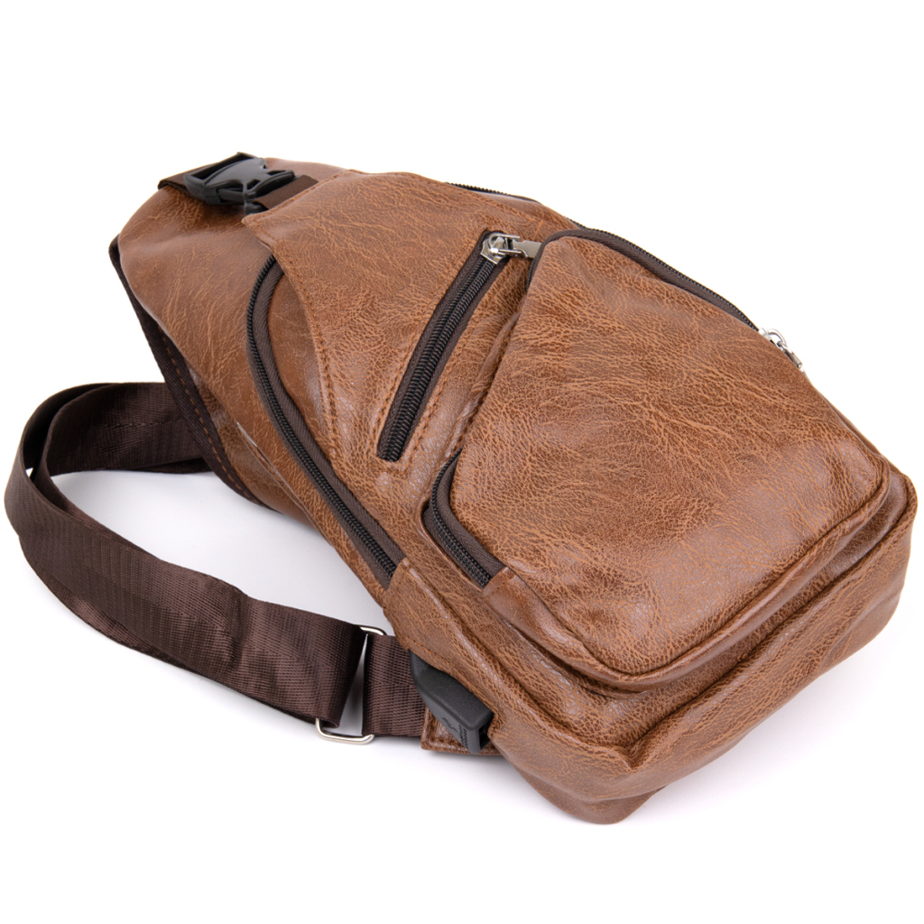 Сумка Vintage Крос боді смарт зі шкірозамінника Руда (20573) - зображення 5