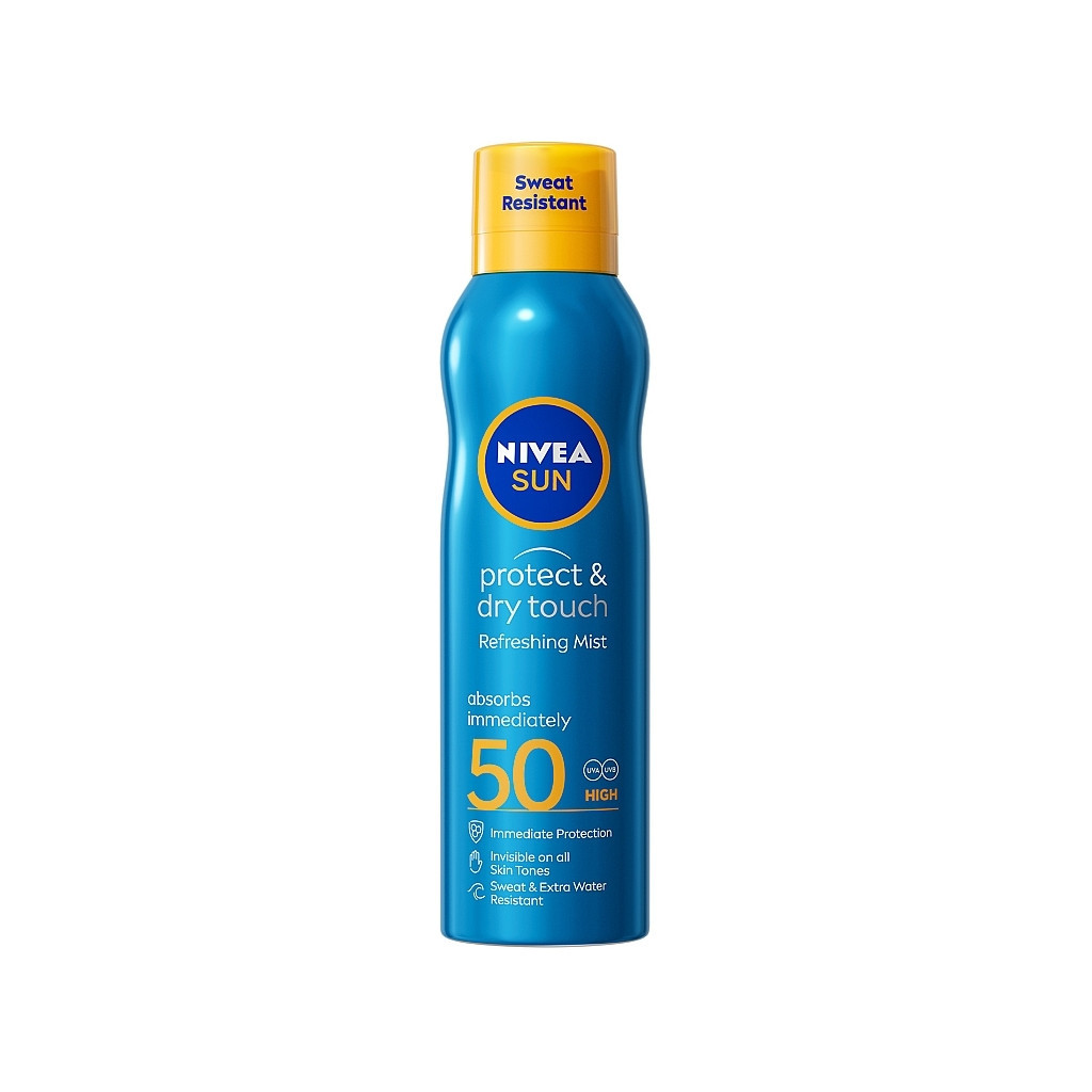 Засіб від засмаги Nivea Sun Сонцезахисний освіжаючий міст Захист та сухий дотик SPF 50 200 мл (4005900699534/4005900695871) - изображение 1