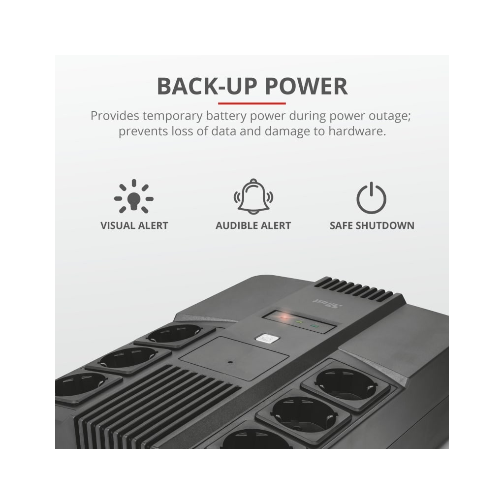 Пристрій безперебійного живлення Trust Maxxon 800VA UPS (23326_TRUST) - зображення 9