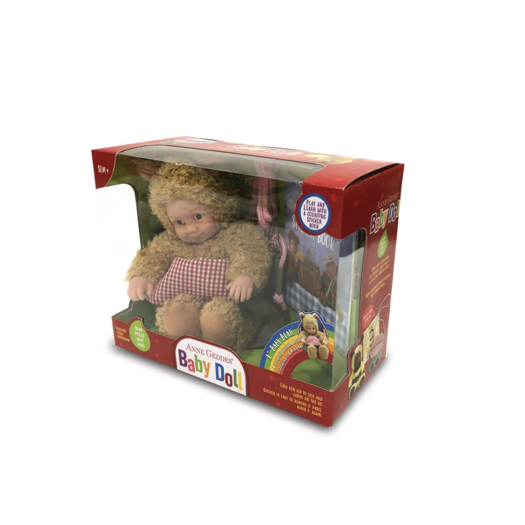 Пупс Anne Geddes набір Маленьке Ведмежатко з сумкою та стікерами 23 см (21071AG) - зображення 1