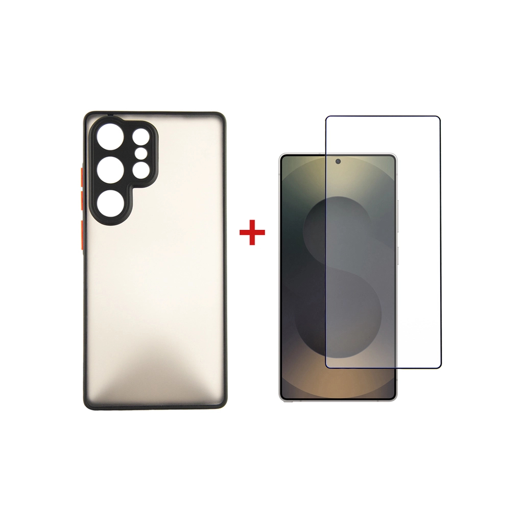 Чохол до мобільного телефона Dengos Kit Samsung Galaxy S25 Ultra Matte + glass (Black) (DG-KM-144) - зображення 1