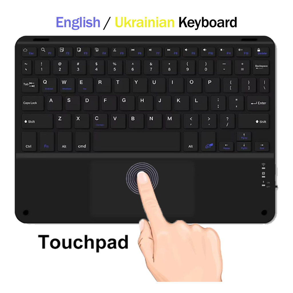 Клавіатура BeCover with TouchPad Bluetooth UA Black (713403) - зображення 1