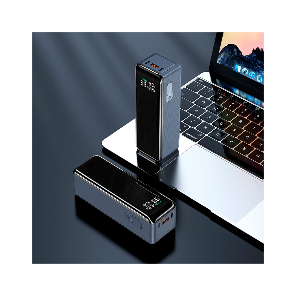 Батарея універсальна Atria 30000mAh PD/3.1/160W(Max)80W+80W, QC/3.0/22.5W, Blue (WPD-160SB) - зображення 7