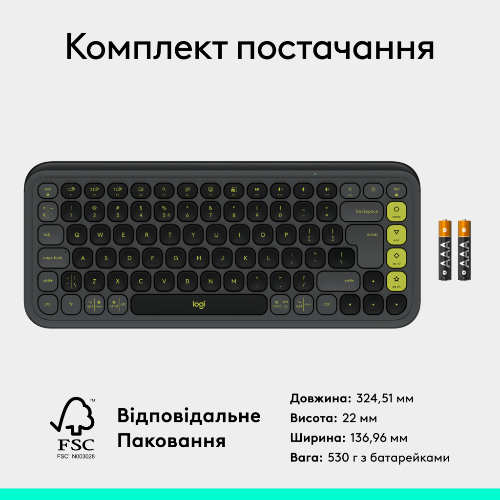 Клавіатура Logitech POP Icon Keys Bluetooth UA Graphite (920-013157) - зображення 9