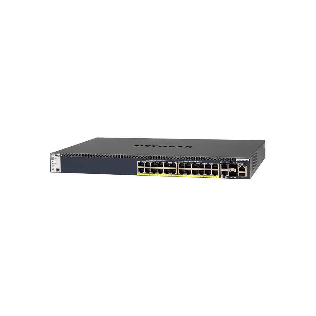 Комутатор мережевий Netgear M4300-28G-POE+ (GSM4328PA) 24x1GE PoE+, 2x10GE, 2xSFP+, керо (GSM4328PA-100NES) - зображення 2