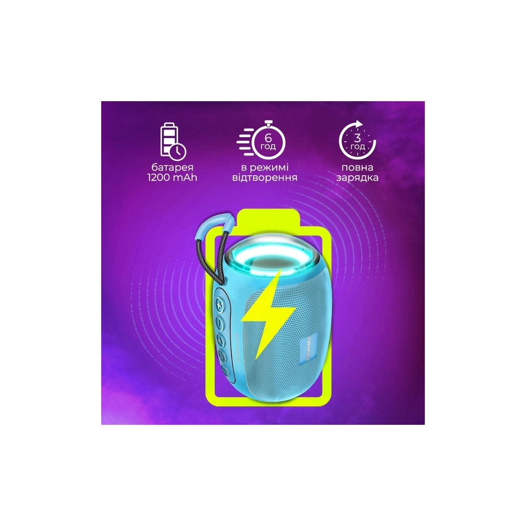 Акустична система Promate Capsule-3 Blue (capsule-3.blue) - зображення 5