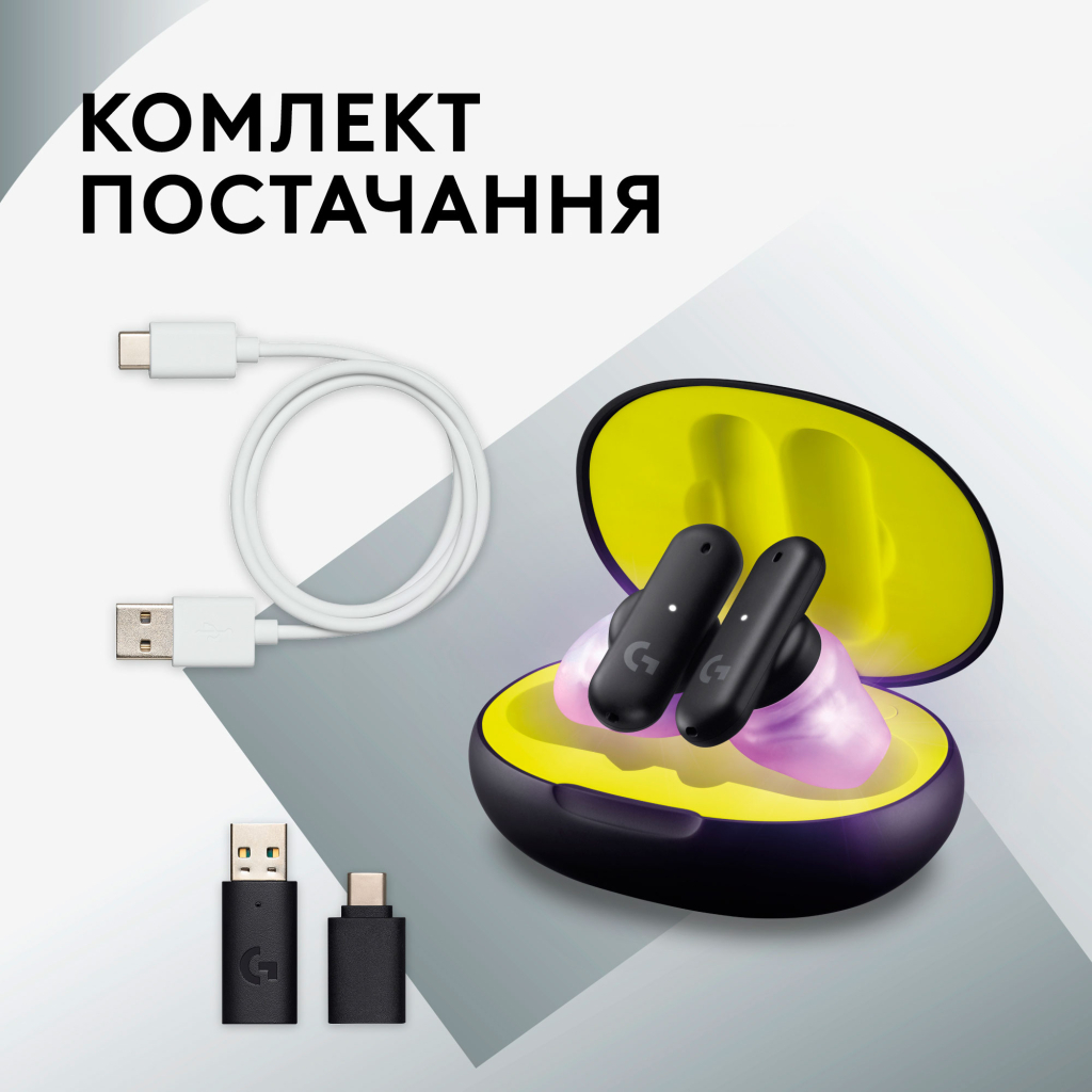 Навушники Logitech FITS True Wireless Gaming Earbuds Black (985-001182) - зображення 9