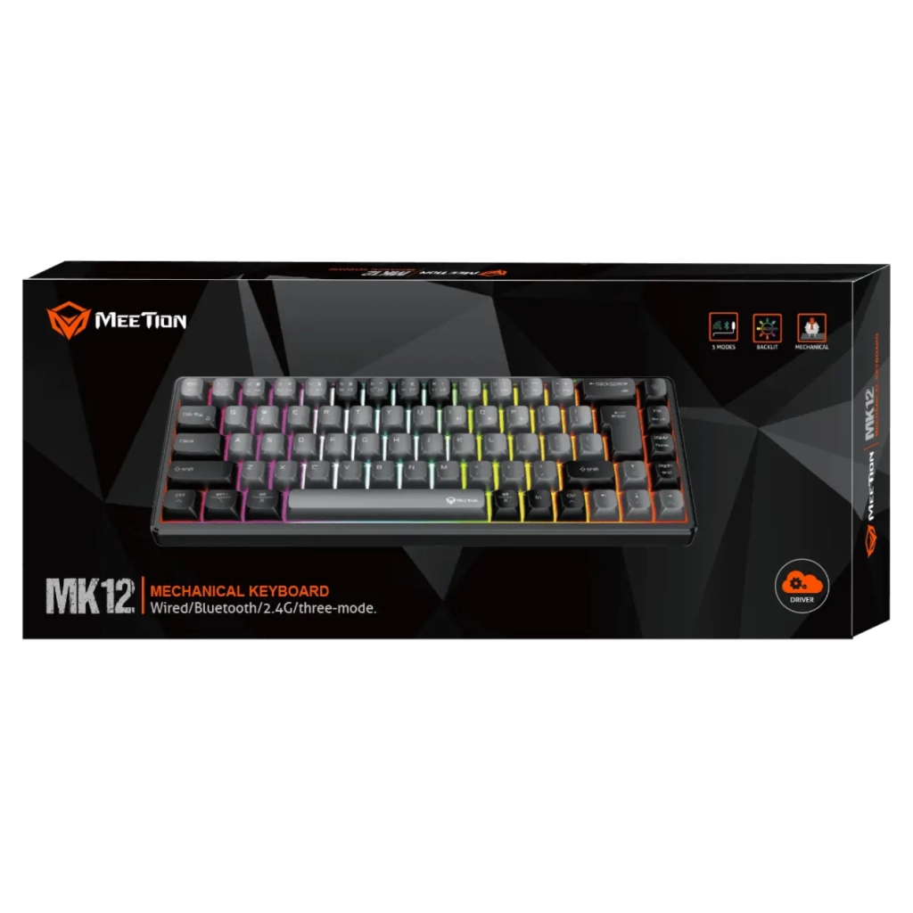 Клавіатура Meetion MK12 Bluetooth/USB Type-C Black (MT-MK12-A-RUA) - зображення 3