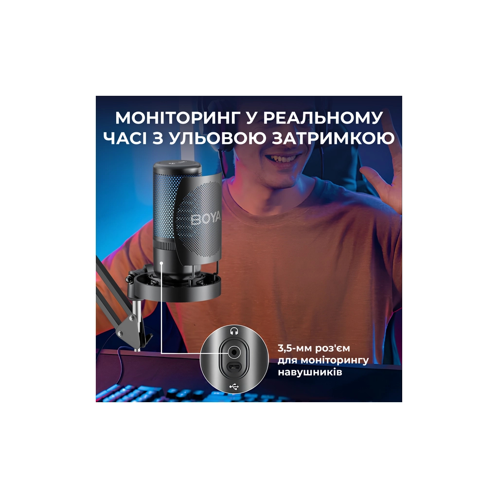 Мікрофон Boya K5-02 RGBType-C/3,5 мм Jack Black (BOYA K5-02) - изображение 11