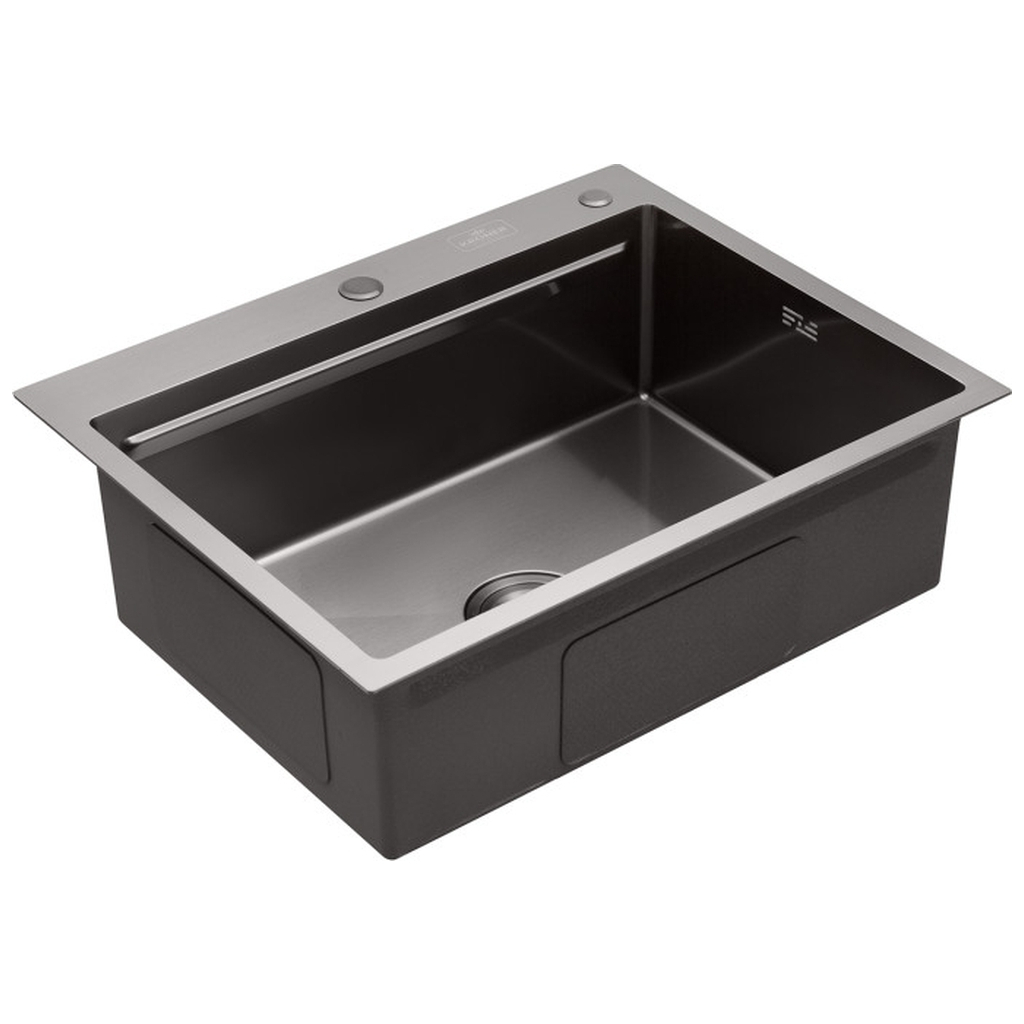 Мийка кухонна Kroner KRPSchwarze-6350HMPVD (CV031453) - зображення 3