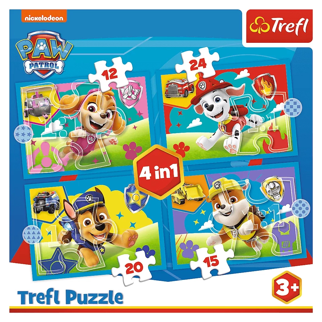 Пазл Trefl Paw Patrol Запуск цуценят 4 in 1 (12, 15, 20, 24) деталей (5900511346282) - зображення 4