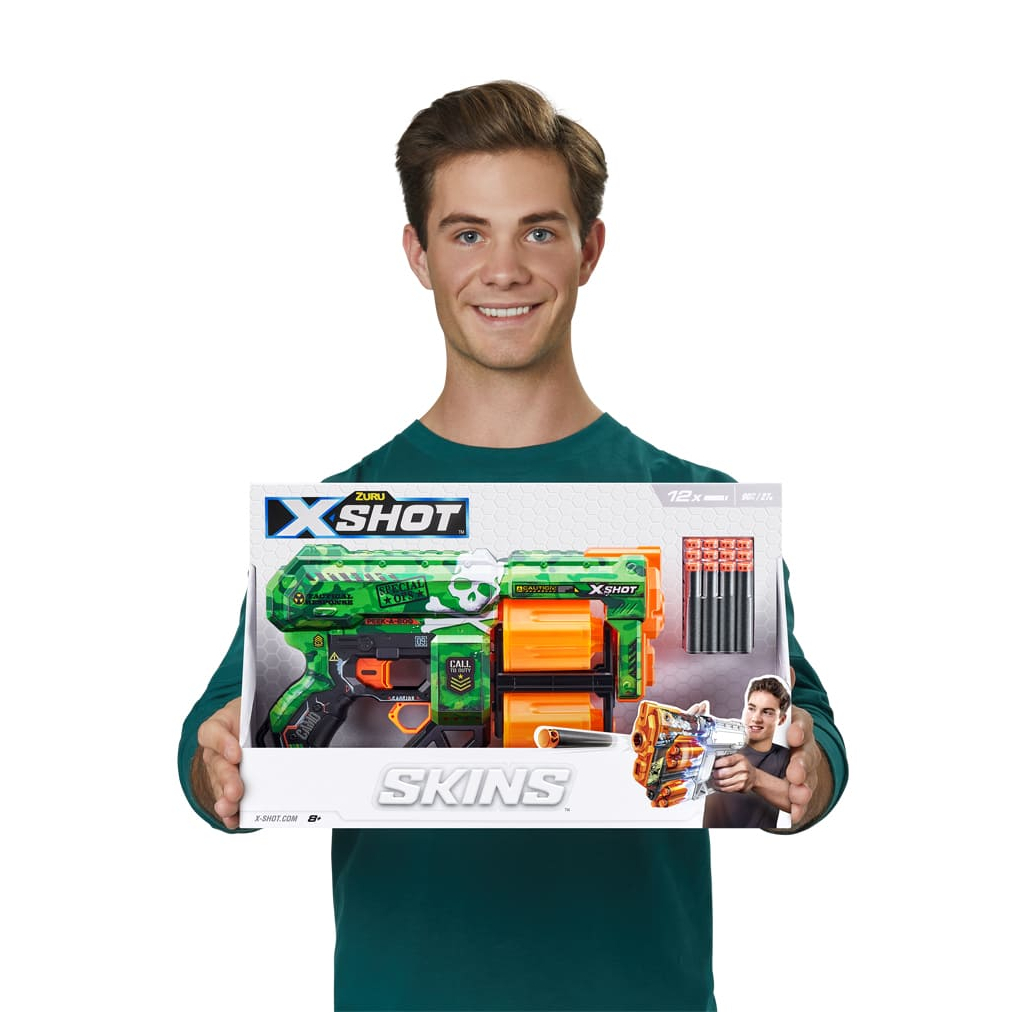 Іграшкова зброя Zuru X-Shot Швидкострільний бластер Skins Dread Camo (12 патронів) (36517D) - зображення 6
