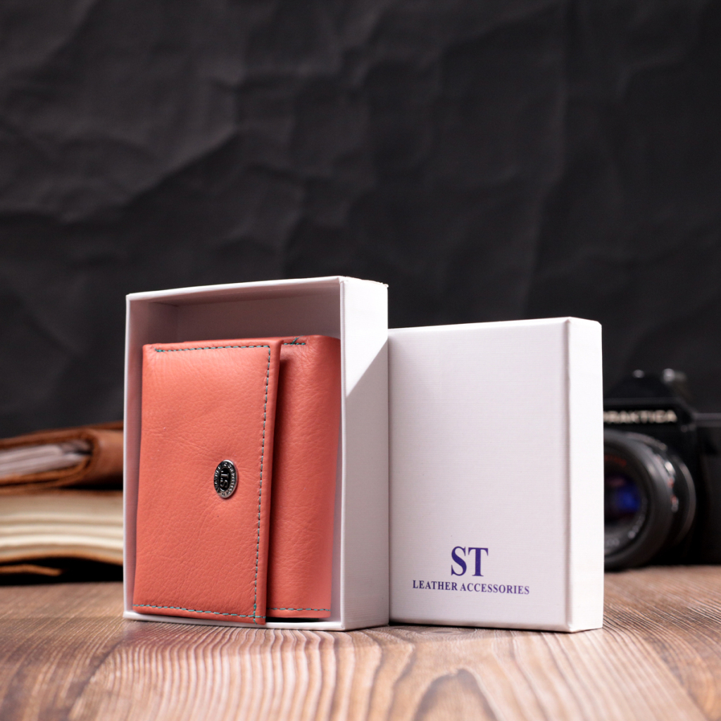 Гаманець ST Leather З натуральної шкіри Помаранчевий (19505) - зображення 10