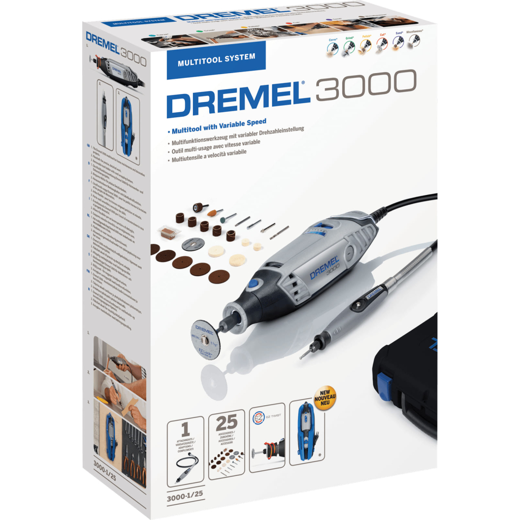 Гравер Dremel 3000-1/25 130W, 10000-33000об/хв, 25 насадок, кейс (F.013.300.0JP) - изображение 6