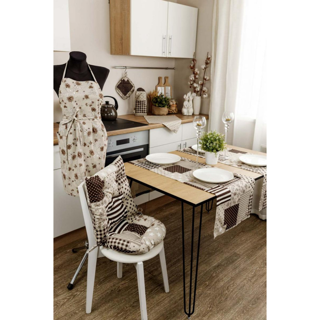 Подушка на стілець Прованс Печворк коричневий Господиня D-40 см (4823093451230) - зображення 2