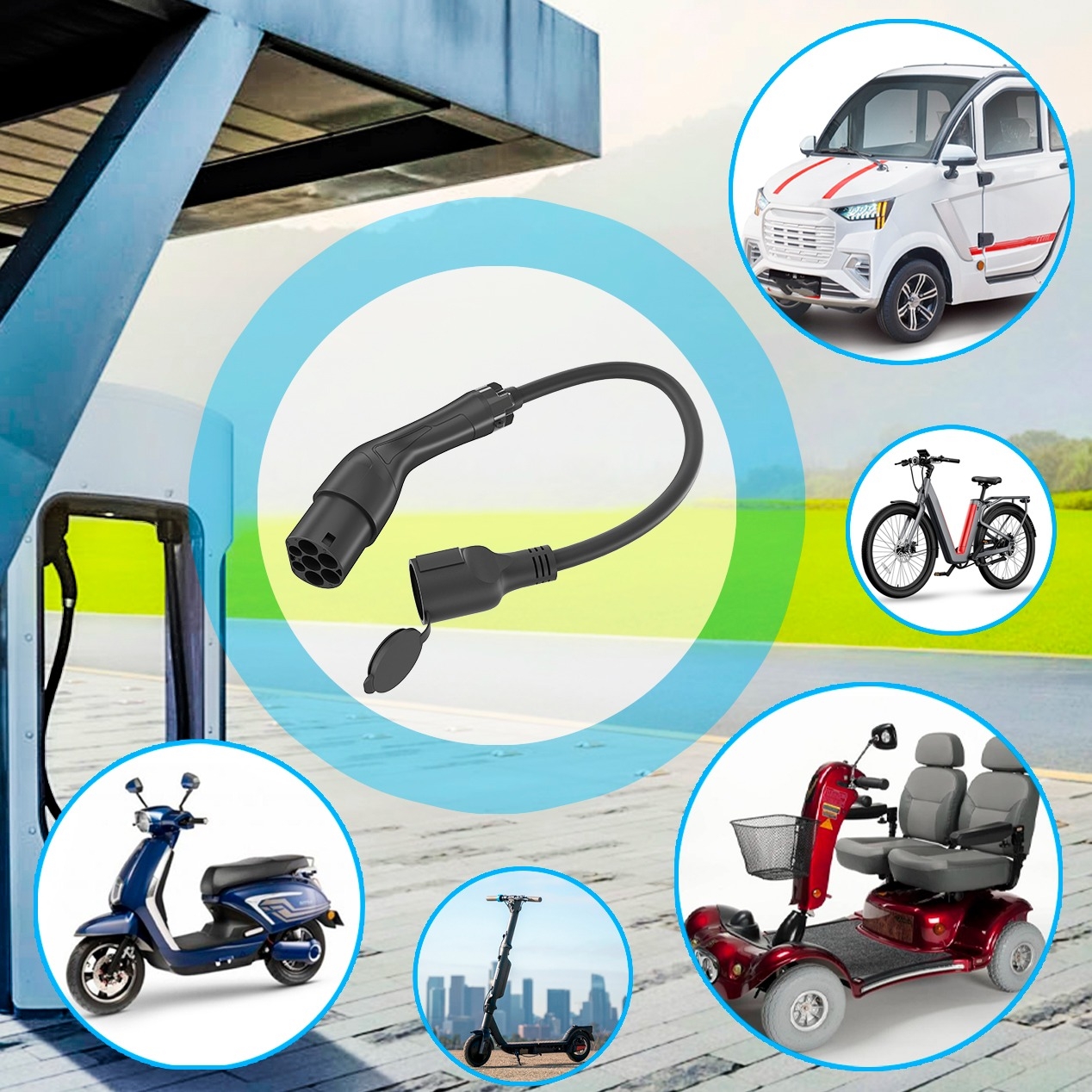 Перехідник EnerGenie для електромобіля Type 2 у євророзетку 16А (EV-T2MACF-3.7KW-0.5M) - picture 4