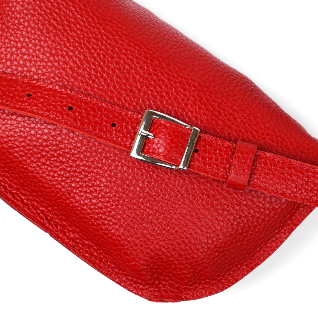 Сумка Shvigel Шкіряна на пояс Червона (16372) - зображення 6