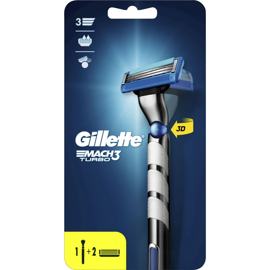 Бритва Gillette Mach3 Turbo з 2 змінними картриджами (7702018514229) - зображення 2