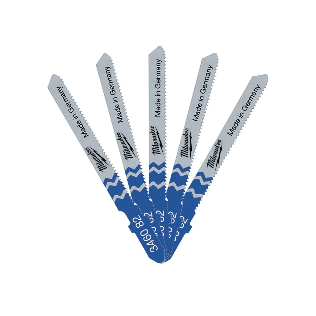 Полотно Milwaukee для лобзика T218A 55мм/крок зуба 1,2мм, 5шт, фігурний різ, універсальні (4932346082) - зображення 1