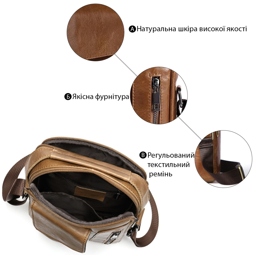 Сумка Vintage Світло-коричнева (14707) - зображення 4