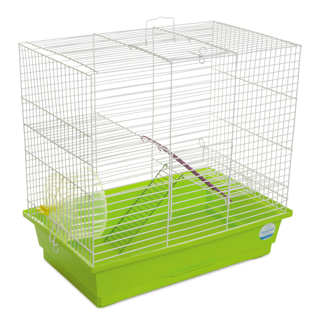 Клітка для гризунів Природа "Гоша" 44x44x27 см біла/зелена (4823082415311) - изображение 1