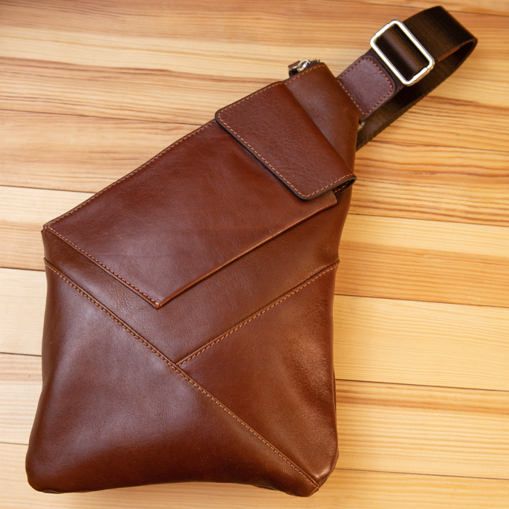 Сумка Grande Pelle Шкіряна через плече Коричнева (11358) - зображення 8