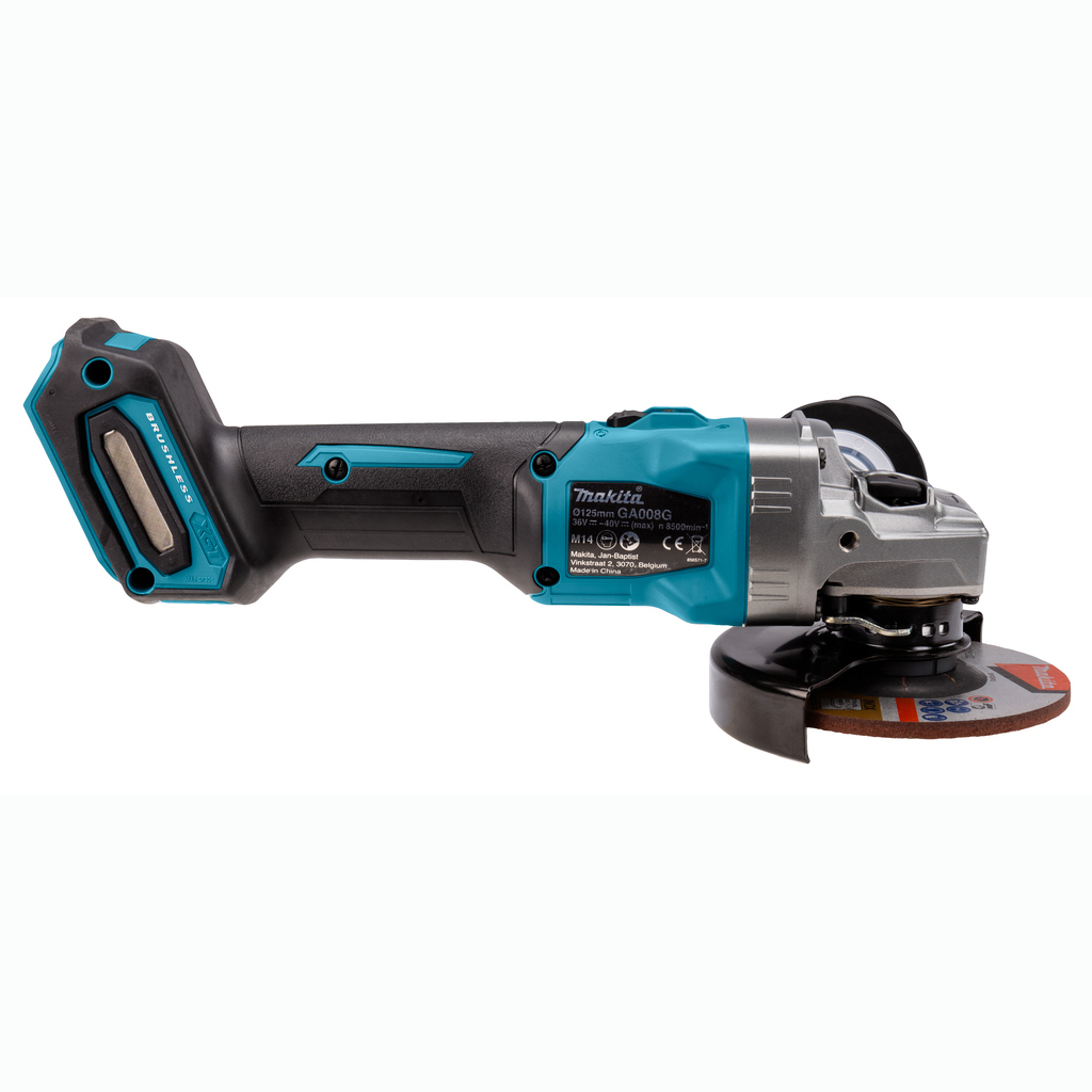 Шліфувальна машина Makita GA008GM201 XGT, 40 V Max, 125мм, BL4040x2, DC40RA, Makpac (GA008GM201) - зображення 3