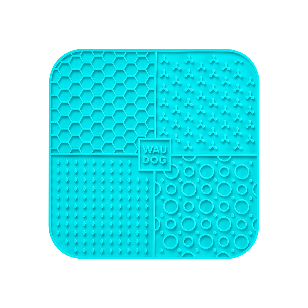 Універсальний посуд для тварин WAUDOG Silicone Килимок для злизування 19х19х1 см блакитний (23522) - изображение 3